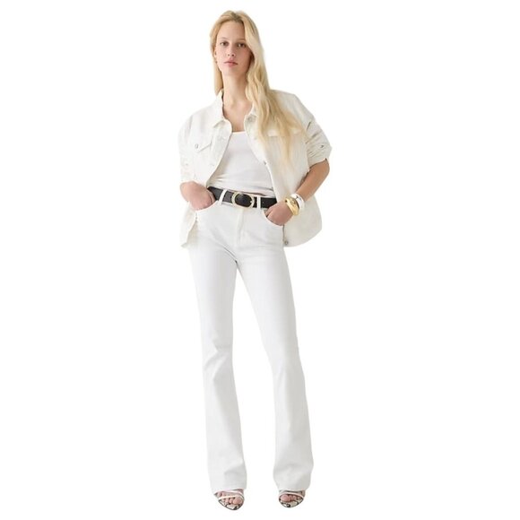 J. Crew Womens Skinny Flare Jeans Size 31 White Denim High Rise BO801 NWT - Picture 1 of 9